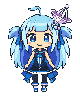 青い髪とパラボラのドット絵アテナ